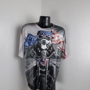 Spirit of America t-shirt Patriotic men polyester size 2XL